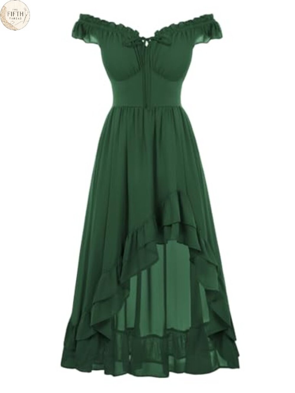 Renaissance Corset Chiffon High-Low Dress Off Shoulder